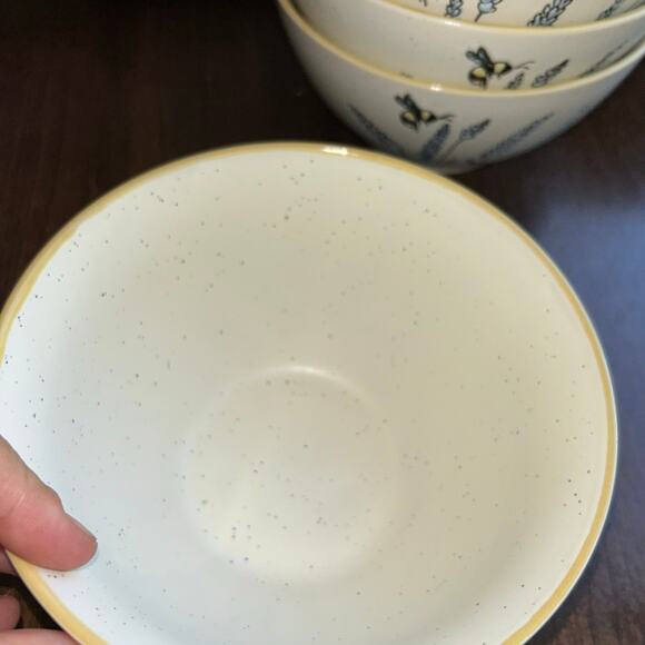 Spectrum Designz Bee Floral Lavender Garden Bowl Set for Cereal Salad - Picture 3 of 14